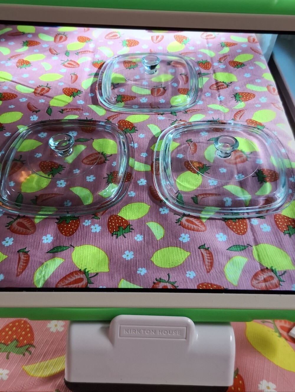 Three Replacement Glass Casserole Lids, Fit Smaller Square  Dishes